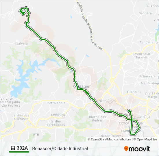 302A Bus Line Map
