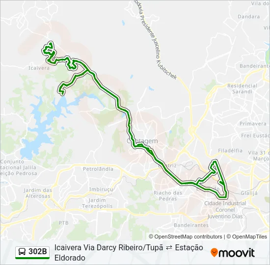 302B Bus Line Map