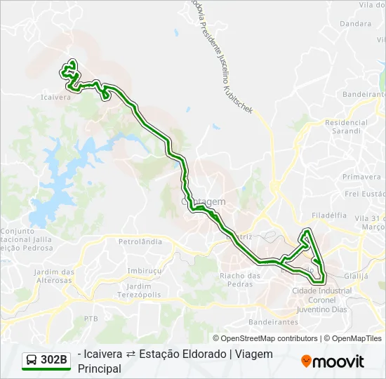 302B Bus Line Map