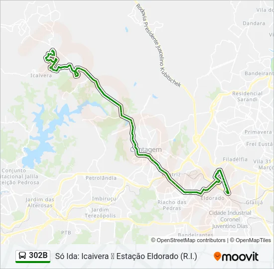 302B Bus Line Map