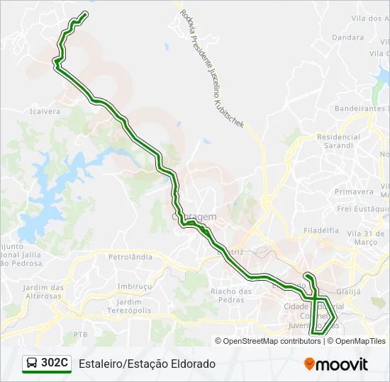 302C Bus Line Map