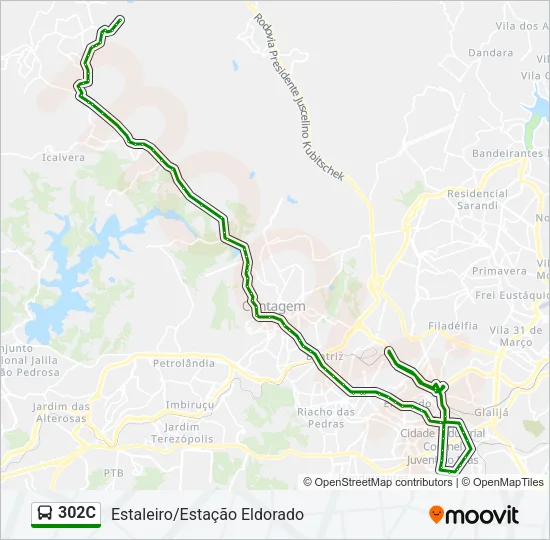 302C Bus Line Map