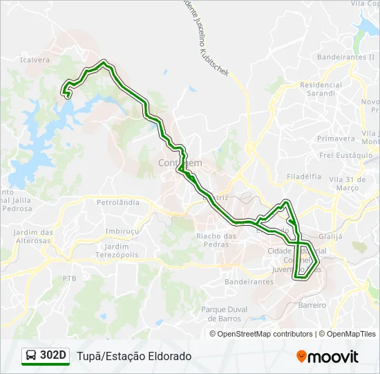 302D Bus Line Map