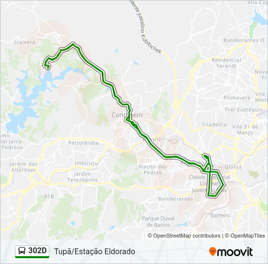 302D Bus Line Map