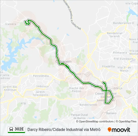 302E Bus Line Map