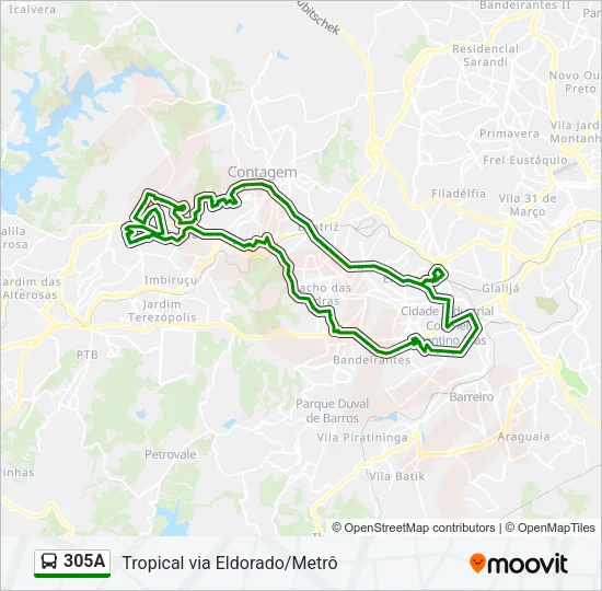 305A Bus Line Map