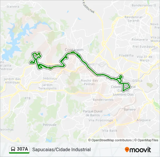 307A Bus Line Map