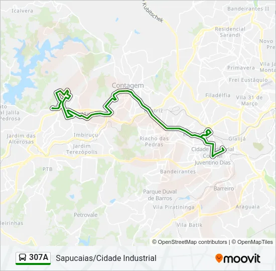 307A Bus Line Map