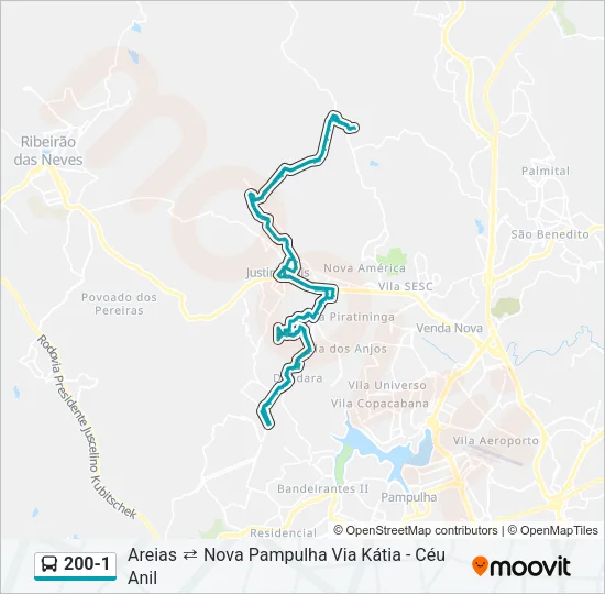 200-1 Bus Line Map