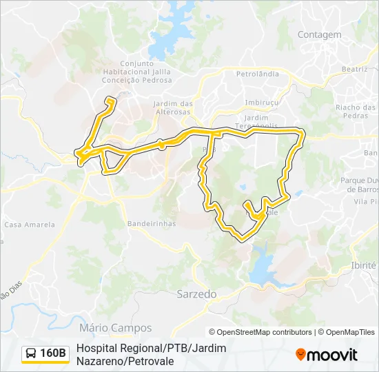 160B Bus Line Map