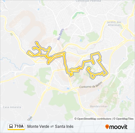 Mapa de 710A de autobús