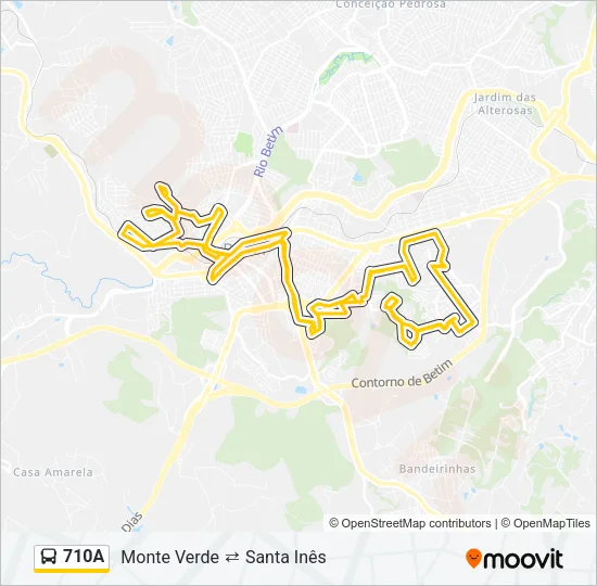 710A Bus Line Map