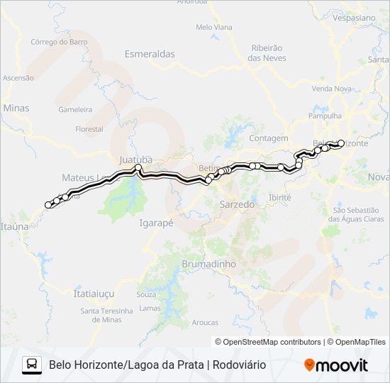 Mapa de LAGOA DA PRATA (SARITUR) de autobús