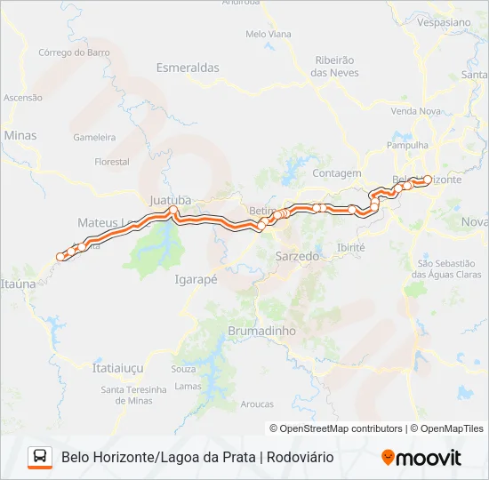 LAGOA DA PRATA (SARITUR) Bus Line Map