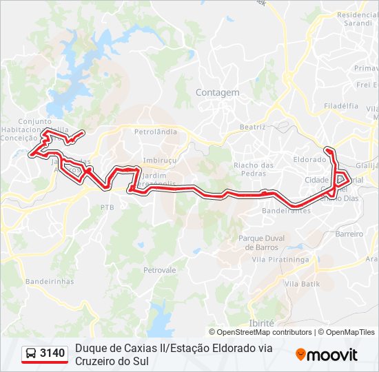 Mapa de 3140 de autobús