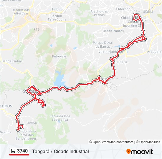 Mapa de 3740 de autobús