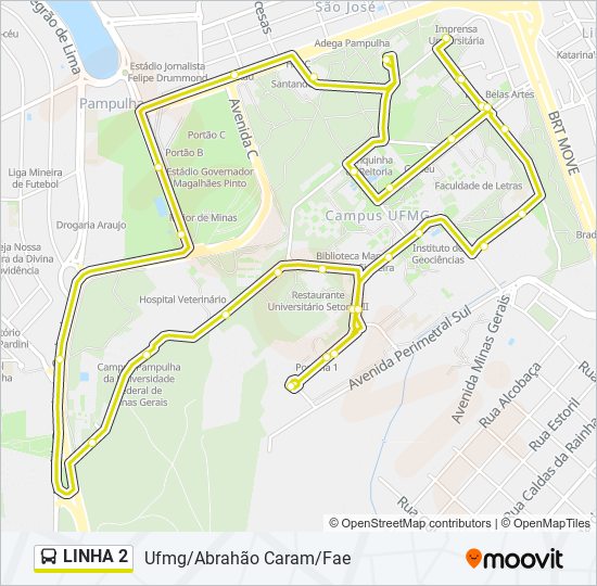 LINHA 2 bus Line Map