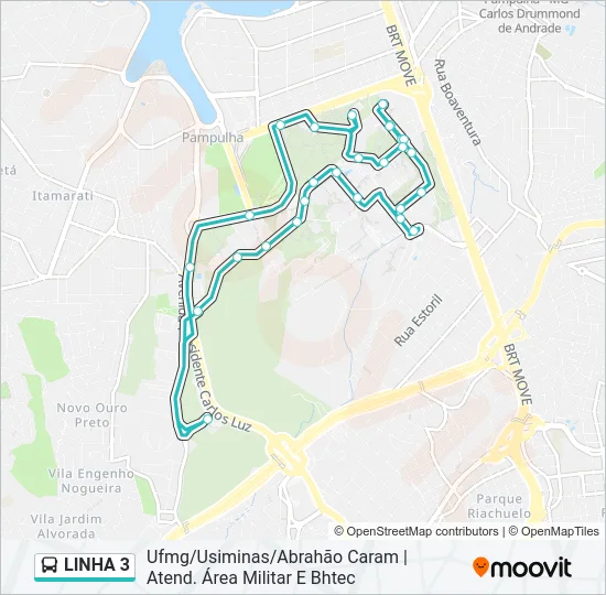 LINHA 3 Bus Line Map