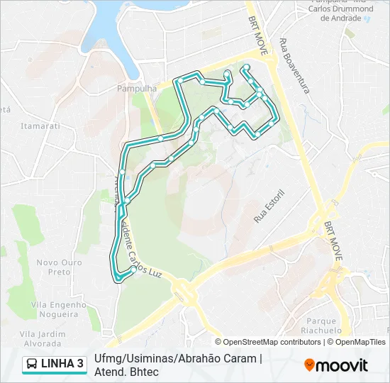 LINHA 3 Bus Line Map