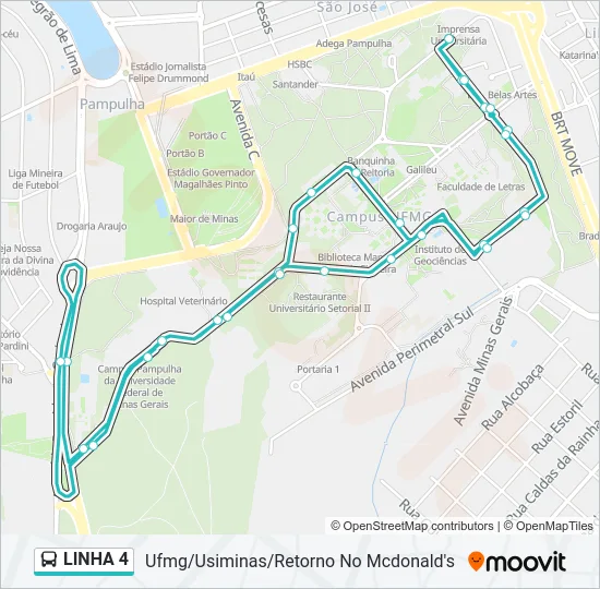 LINHA 4 Bus Line Map
