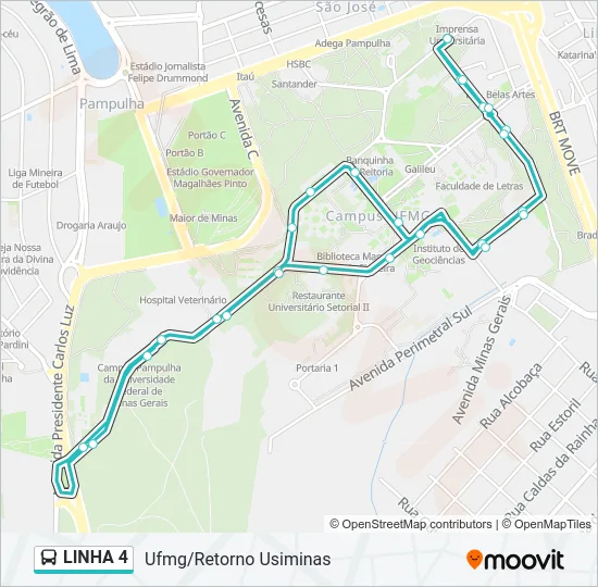 LINHA 4 Bus Line Map