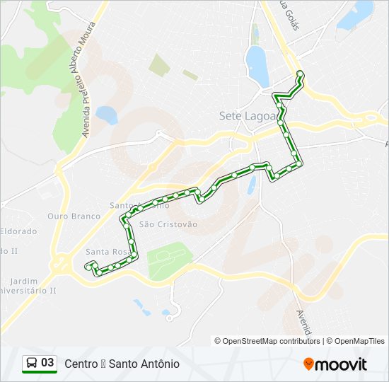 Mapa da linha 03 de ônibus