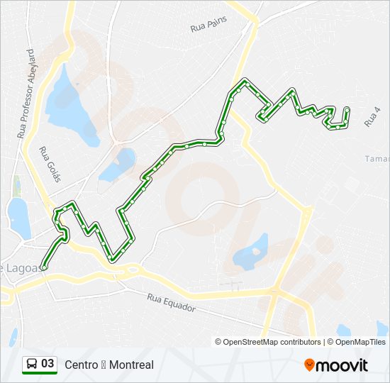 Mapa da linha 03 de ônibus