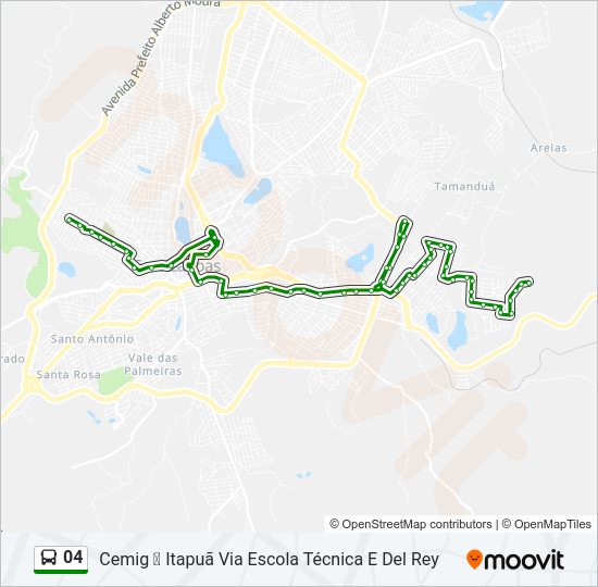 Mapa da linha 04 de ônibus