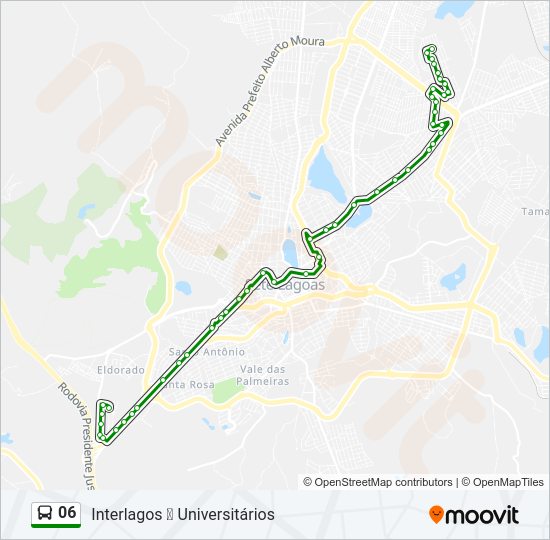 Mapa da linha 06 de ônibus