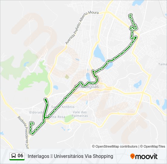 Mapa da linha 06 de ônibus