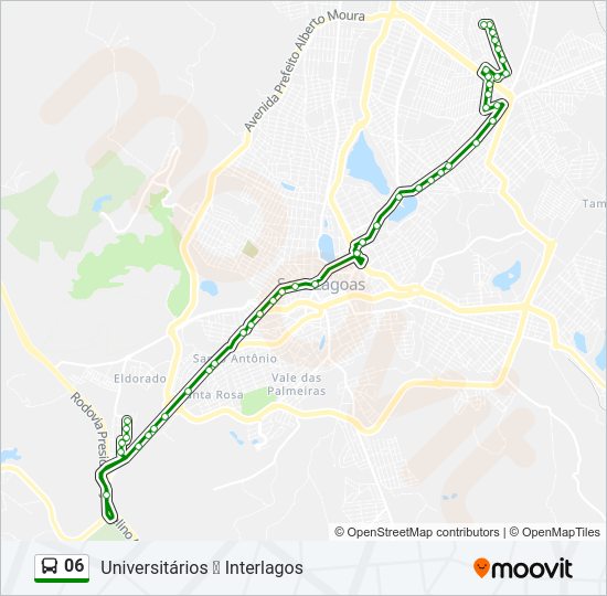Mapa da linha 06 de ônibus
