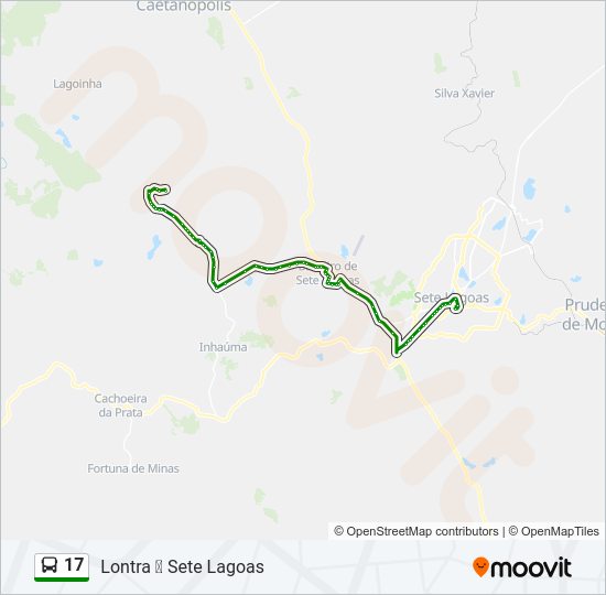 Mapa da linha 17 de ônibus