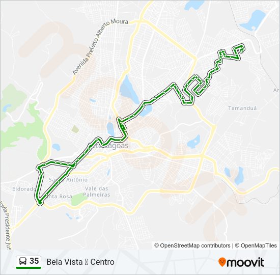 Mapa da linha 35 de ônibus