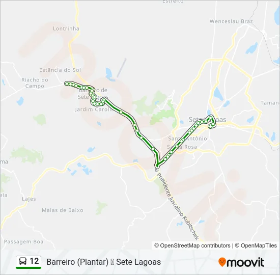 12 Bus Line Map