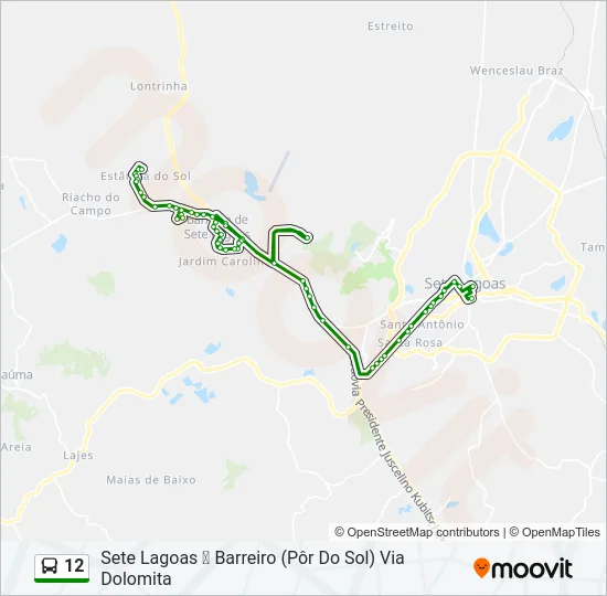 12 Bus Line Map