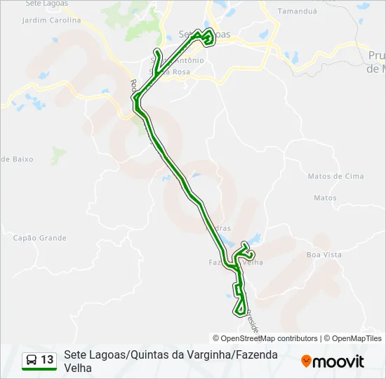 13 Bus Line Map