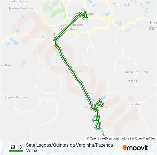 13 Bus Line Map