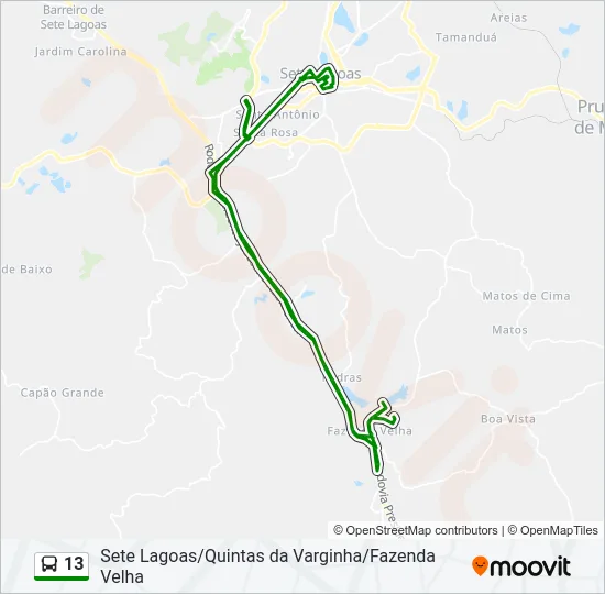 13 Bus Line Map