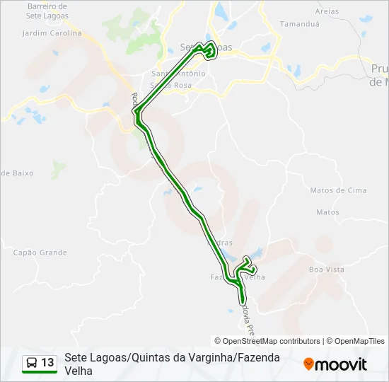 13 Bus Line Map