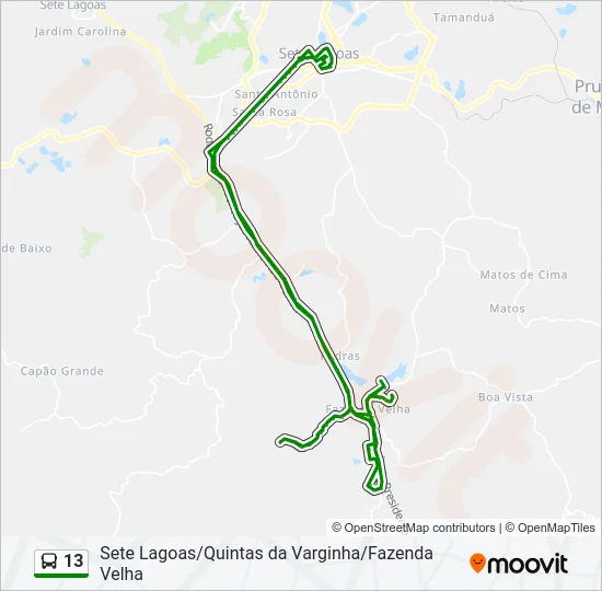13 Bus Line Map