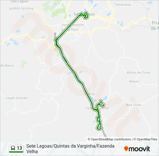 13 Bus Line Map