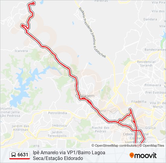 6631 bus Line Map