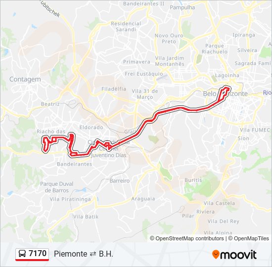 Mapa de 7170 de autobús