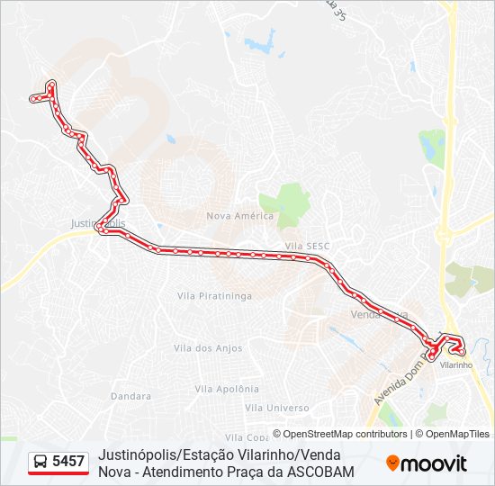 5457 bus Line Map