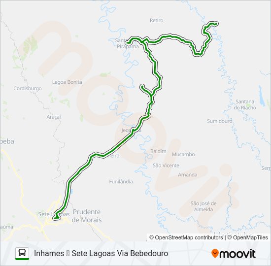 Mapa da linha SETELAGOANO 3724 de ônibus