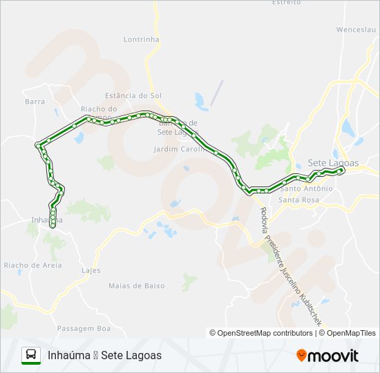 Mapa da linha SETELAGOANO 3829.1 de ônibus