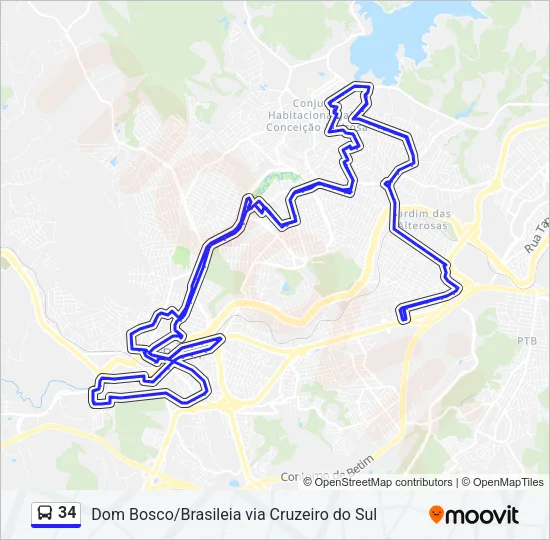 34 Bus Line Map