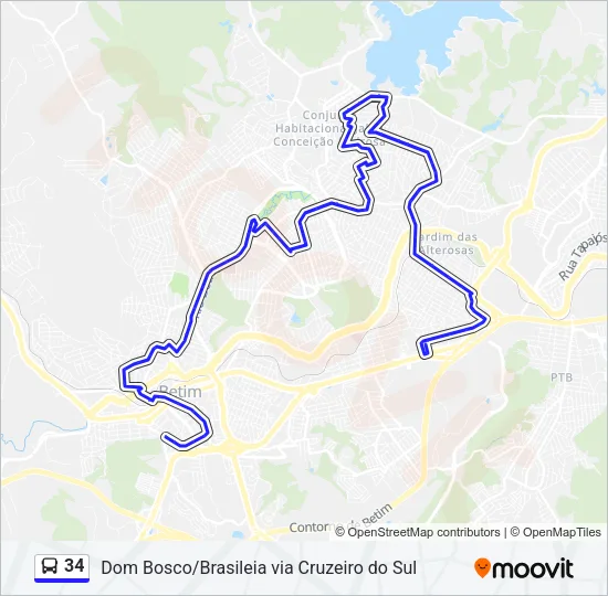 34 Bus Line Map