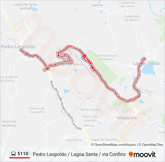 5110 Bus Line Map