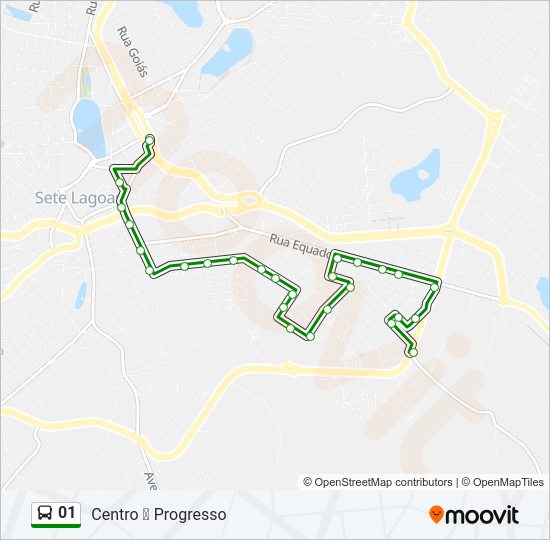 Mapa da linha 01 de ônibus